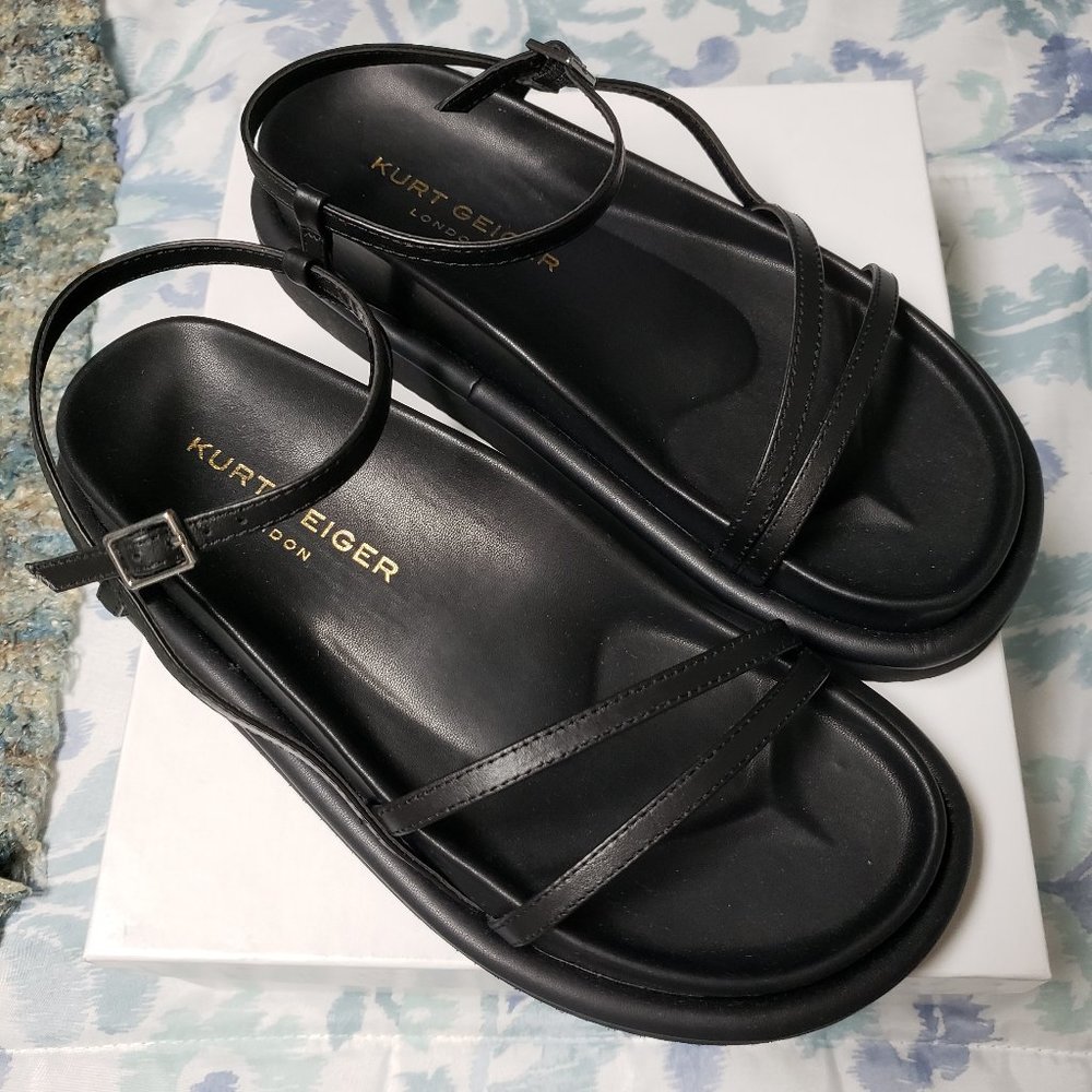 BRAND NEW Kurt Geiger London Orson Strappy Sandals Black  10
